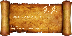 Fusz Jonatán névjegykártya